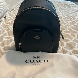 Coach black leather back pack brand new